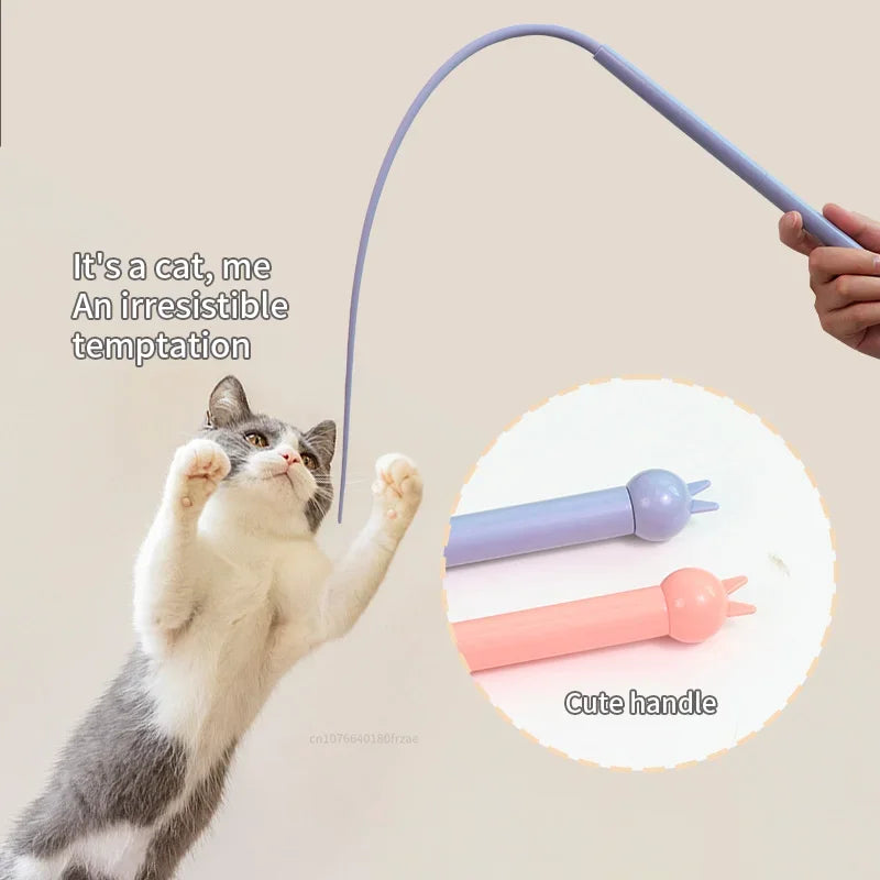 Simulated Mouse Tail Cat Toy Cat Teaser Funny Stick Silicone Long Tail Pet Interactive Toys for Cats Kitten Hunting Pet Products