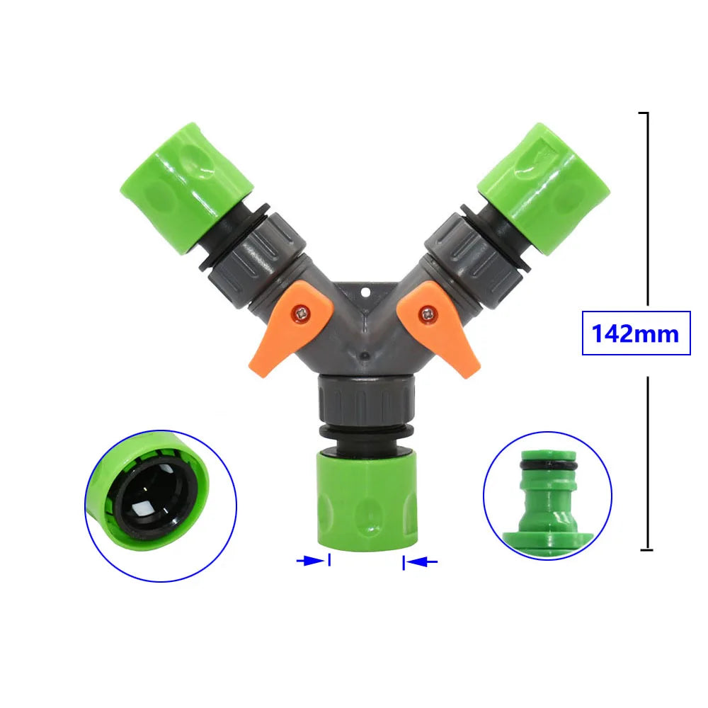 1/2 3/4 Thread 2-way Tap Hose Water Splitter Garden Tap Y Splitter Watering Fittings Adjustable Switch Joints