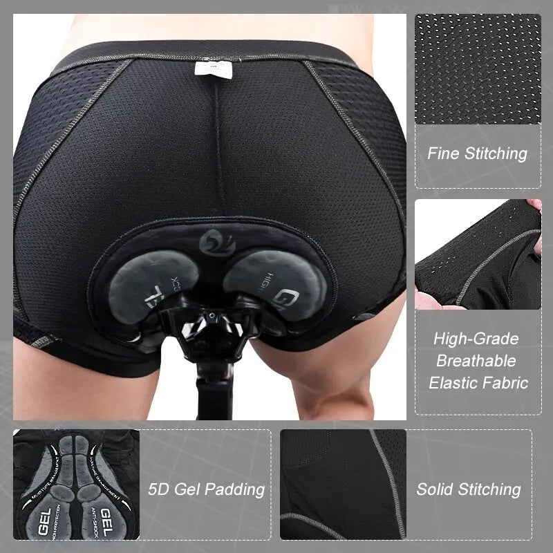 X-TIGER Men's Cycling Underwear with 5D Gel Cushioned MTB Boxer Cycling Shorts Road Cycling Underwear Cycling Equipment