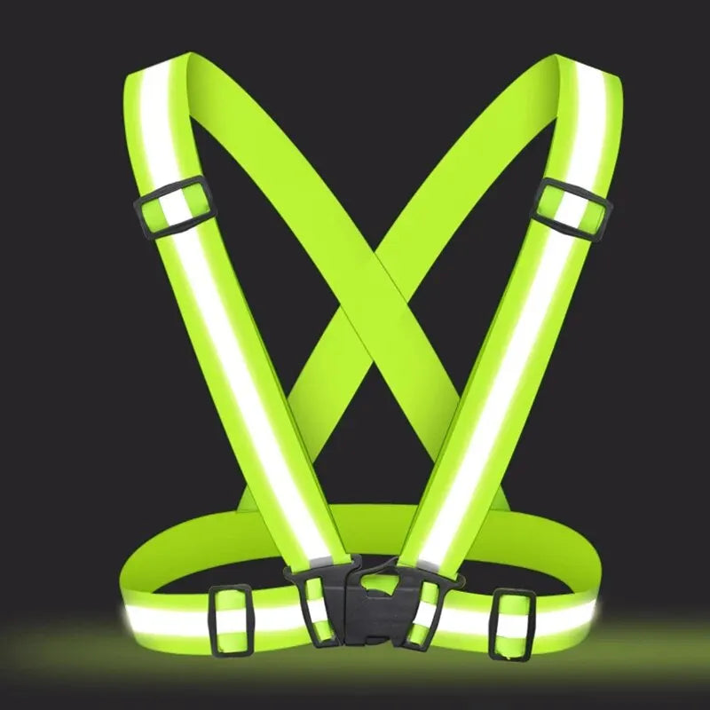 4X1.5CM Outdoor Supplies Reflective Elastic Vest Night Running Cycling Reflective-Cloth Adjustable Safety-Vest Riding Equipment