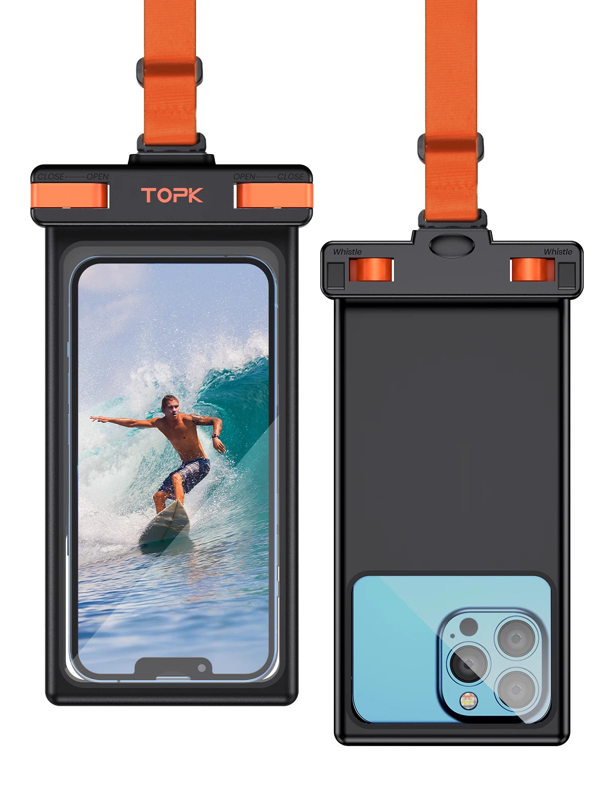 TOPK Waterproof Phone Pouch,[Underwater Screen Touchable] IPX8 Waterproof Phone Case Compatible for Mobile Phone Up to 7.0 inch