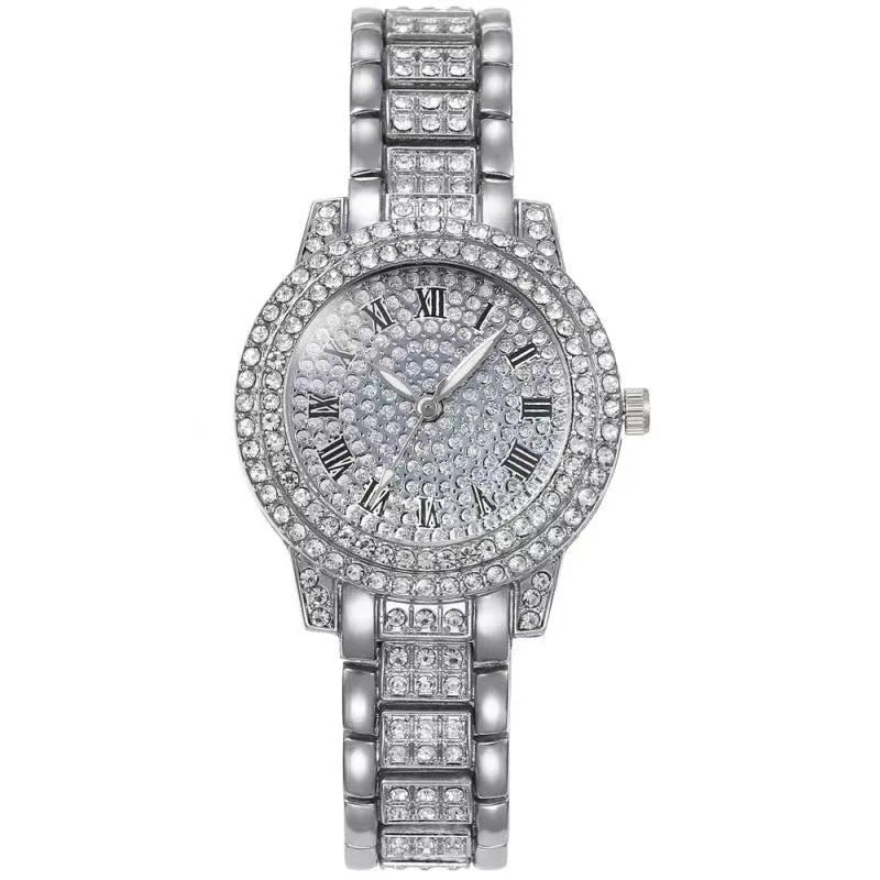 Casual Elegant All-Star Women's Quartz Watch Shiny Fine Zircon Mechanical Lady Wristwatches Fashion Folding Watches Buckle Watch