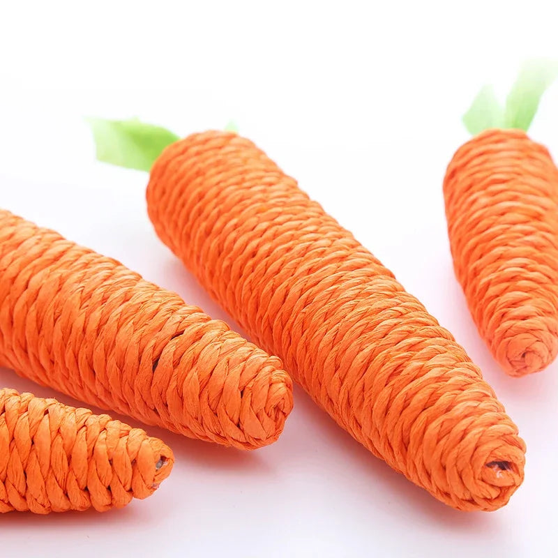 Cat Toy Carrot Sound Pet Products Bite Resistant Paper Rope Scratcher Clean Teeth Interactive Play Cat Carrot Chew Toy for Cat