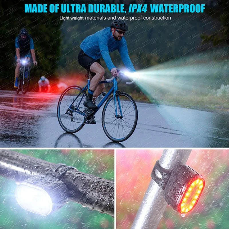 Cycling Taillight Headlight Bicycle Lights Bike Safety Warning Light LED USB Rechargeable Waterproof