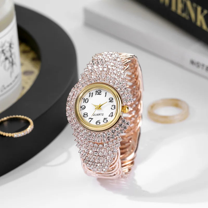 Women Watches Diamond Gold Watch Ladies Wrist Watches Luxury Brand Rhinestone Women's Bracelet Watches Female Relogio Feminino