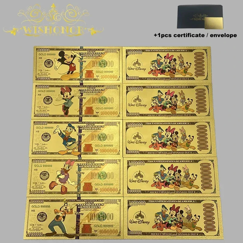 Top Selling Products All Styles Nice Japan Anime Banknote Sets Anime Plastic Card in 24k Gold Plated For Collection