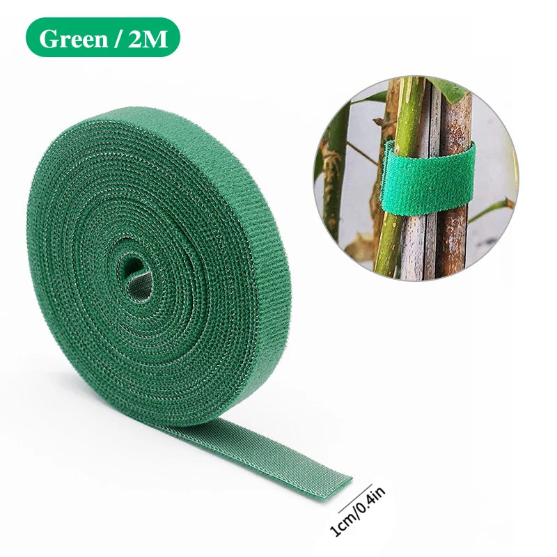 3 Rolls Green Garden Twine Plant Ties Nylon Plant Bandage Garden Hook Loop Bamboo Cane Wrap Support Garden Accessories