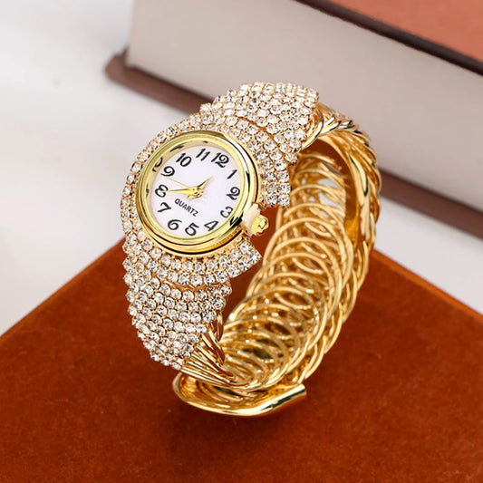 Women Watches Diamond Gold Watch Ladies Wrist Watches Luxury Brand Rhinestone Women's Bracelet Watches Female Relogio Feminino