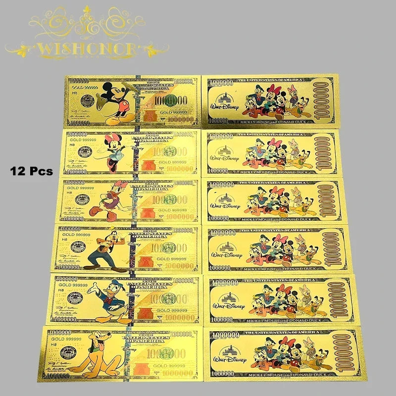 Top Selling Products All Styles Nice Japan Anime Banknote Sets Anime Plastic Card in 24k Gold Plated For Collection