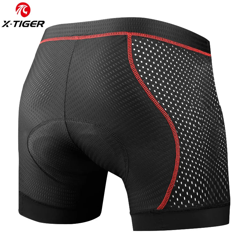 X-TIGER Men's Cycling Underwear with 5D Gel Cushioned MTB Boxer Cycling Shorts Road Cycling Underwear Cycling Equipment