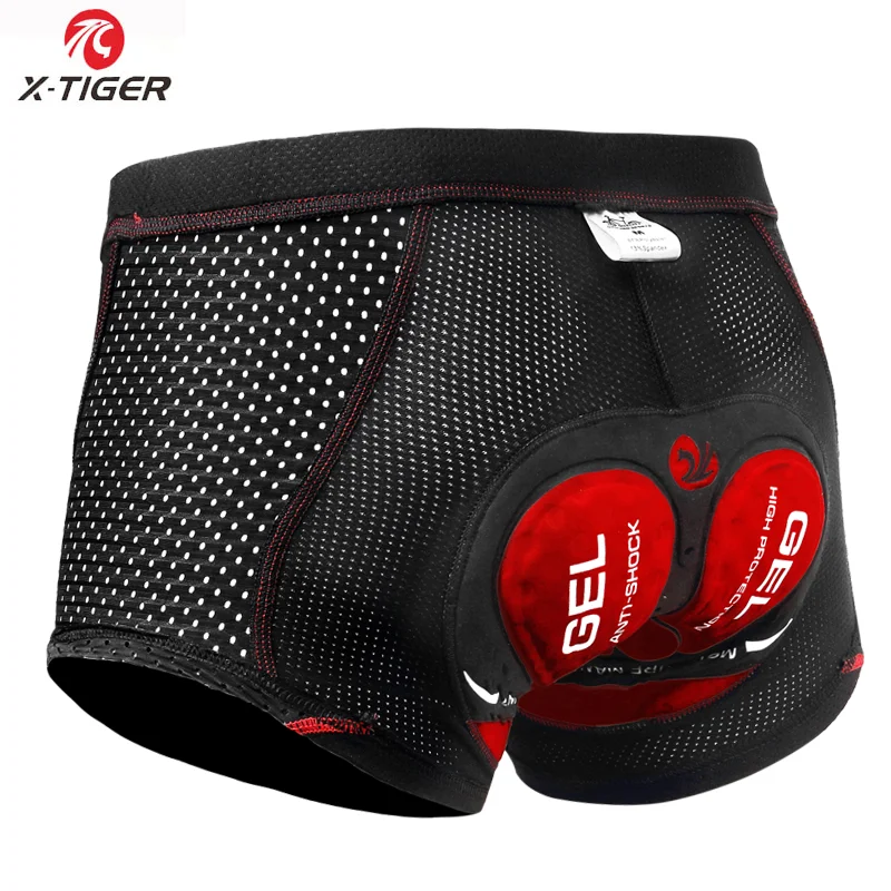 X-TIGER Men's Cycling Underwear with 5D Gel Cushioned MTB Boxer Cycling Shorts Road Cycling Underwear Cycling Equipment