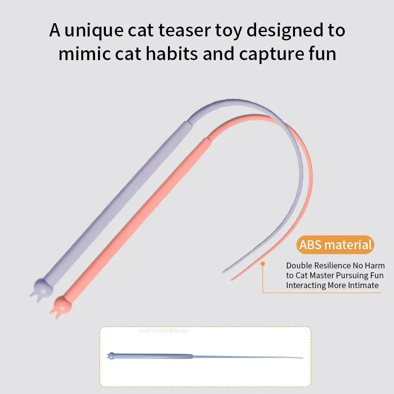 Simulated Mouse Tail Cat Toy Cat Teaser Funny Stick Silicone Long Tail Pet Interactive Toys for Cats Kitten Hunting Pet Products