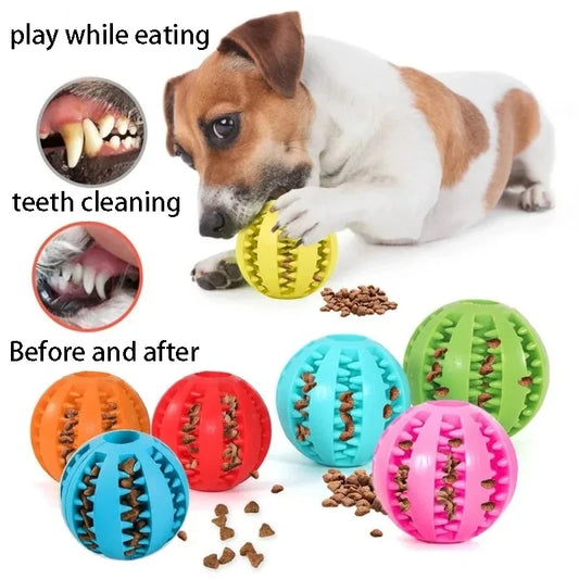 Natural Rubber Pet Dog Toys Dog Chew Toys Tooth Cleaning Treat Ball Extra-tough Interactive Elasticity Ball5cm for Pet Products