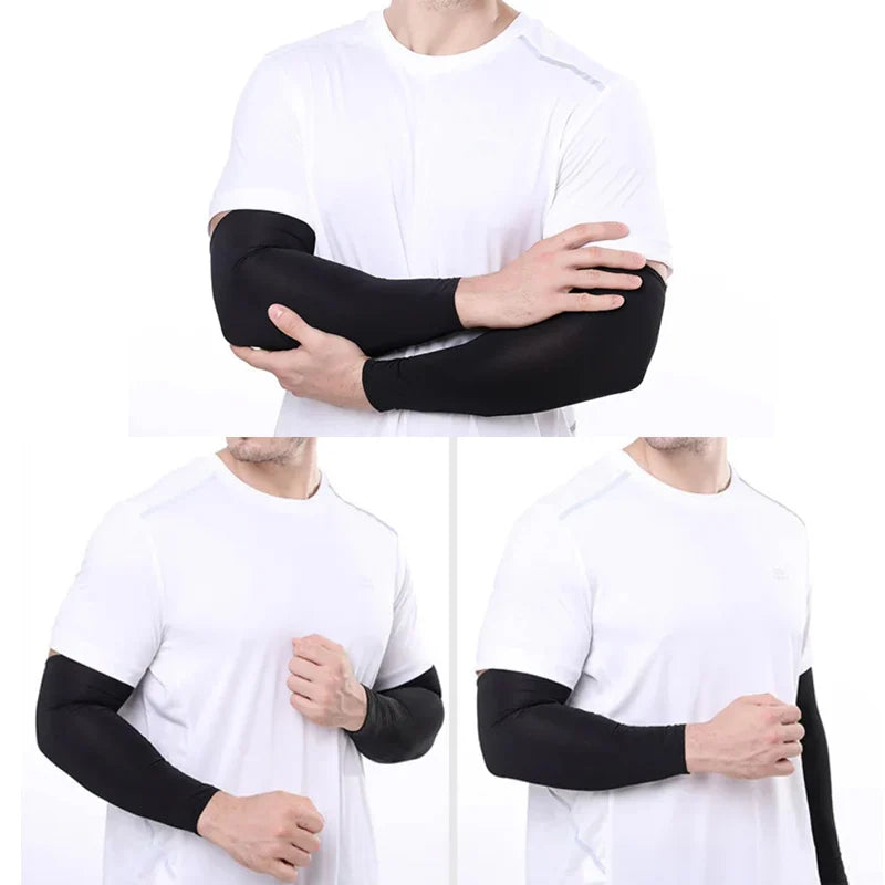 1/2Pair Arm Sleeves Summer Sun UV Protection Ice Cool Cycling Running Fishing Climbing Driving Arm Cover Warmers For Men Women