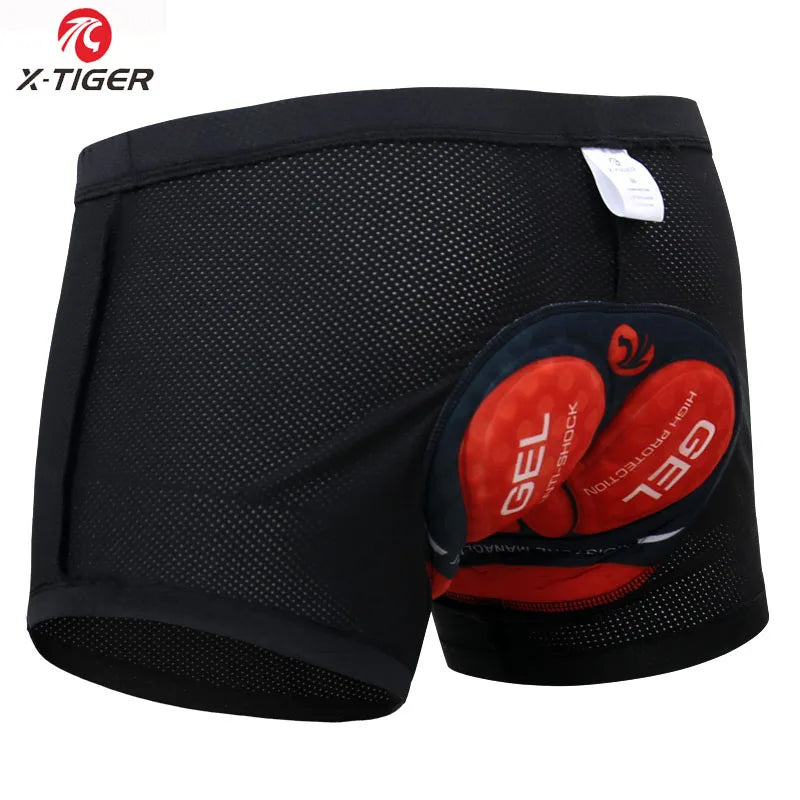 X-TIGER Men's Cycling Underwear with 5D Gel Cushioned MTB Boxer Cycling Shorts Road Cycling Underwear Cycling Equipment