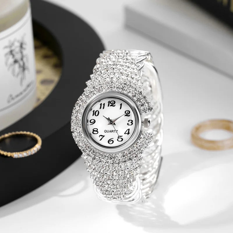 Women Watches Diamond Gold Watch Ladies Wrist Watches Luxury Brand Rhinestone Women's Bracelet Watches Female Relogio Feminino