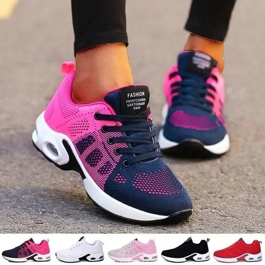 Big Size Summer Air Cushion Women's Sport Shoes Ladies Sneakers Female Running Shoes Sports Woman Blue Pink Basket Gym GMB-1055